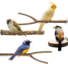 Bird Cage Stand Perches - 4Pcs Natural Birds Hanging Wood Platform Multi-Branch