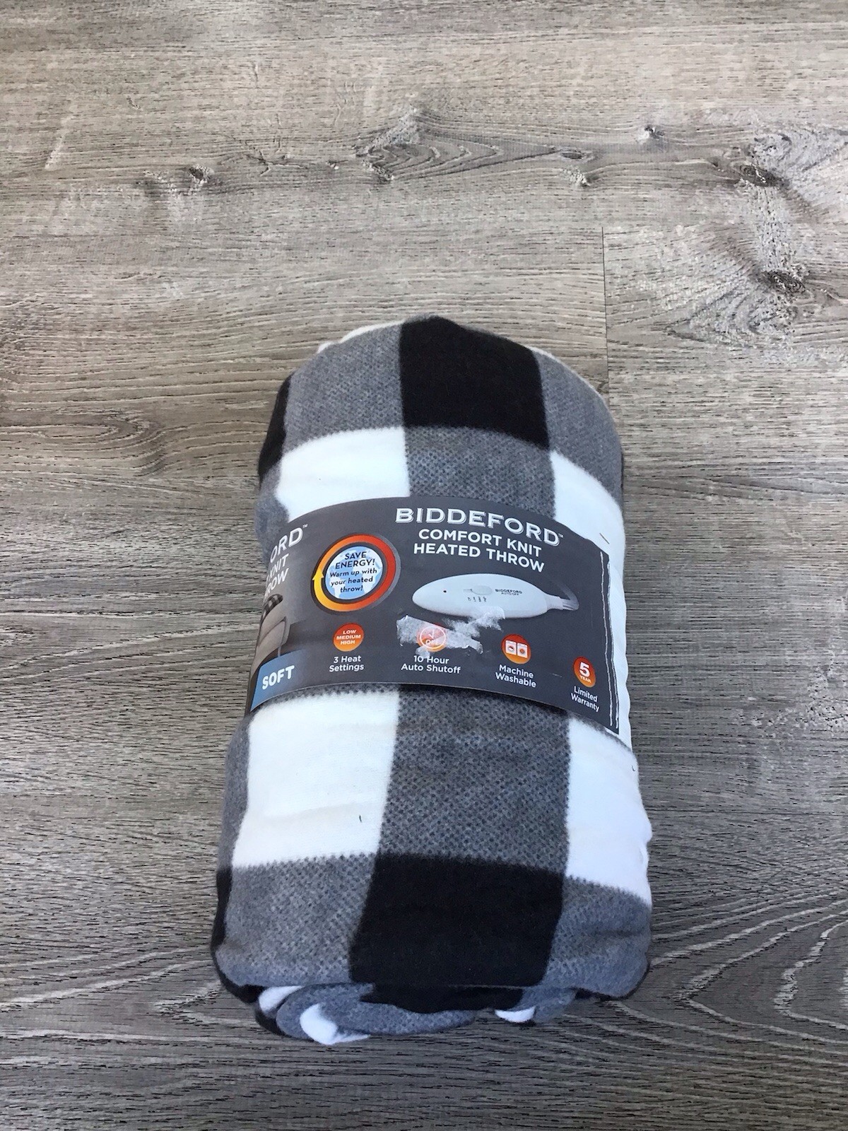 Biddeford Comfort Knit Electric Heated Throw Blanket Fleece 
