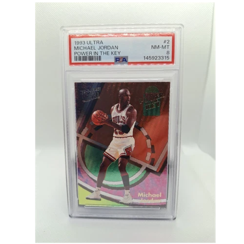 Fleer 1993-94 Ultra Power in the Key Michael Jordan #2 PSA 8 Chicago Bulls