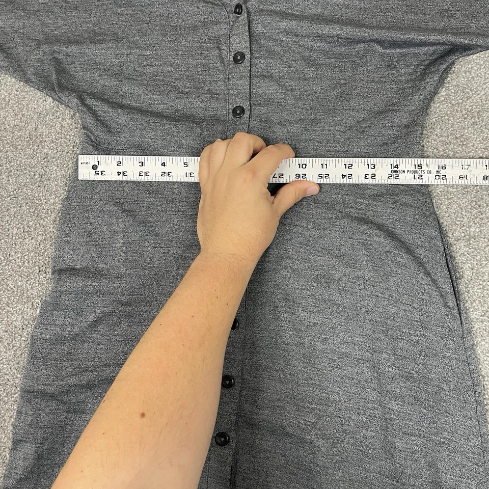 Vestido feminino Wool& Wooland Bria M Merino lã botão frontal manga curta designer - Imagem 4 de 4