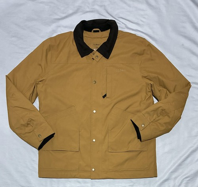 #ad L.L.Bean Jacket Mens Large Brown Quilted Insulated Workwear Chore Barn Coat $59.99
