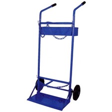 Carrello portabombole 2 posti con cassetta per bombole ossigeno acetilene lt.40