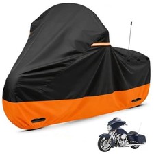 Motorcycle Cover Black-Orange fit for Harley Davidson Road King Black Orange
