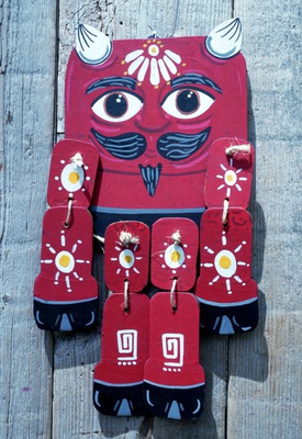 #ad #ad Red Devil Diablo Puppet Doll or Marionette ? Flat Wood Handmade Mexican Folk Art $48.00