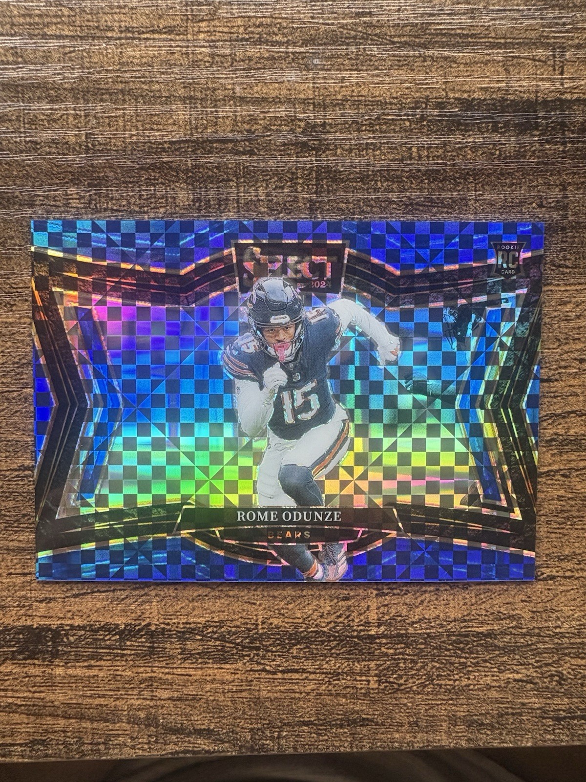 2024 Panini Select - Rome Odunze Field Level Blue Checkers Prizm /75