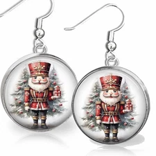 Whimsical Christmas Nutcracker Earrings Dangle Drop Style Handmade Jewelry Gifts