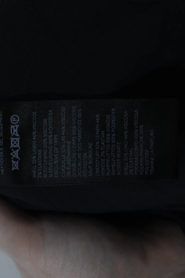 Blazer Maeve Anthropologie Mujer Cuello Muescado Manga Larga Azul Talla M Foto 4 de 4