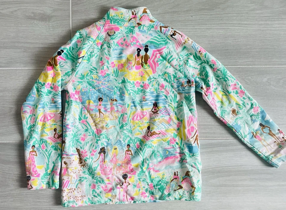 Lily Pulitzer Girls L(8-10) Media Cremallera Pullover W/ Bolsillo Frontal Pouch Foto 2 de 3
