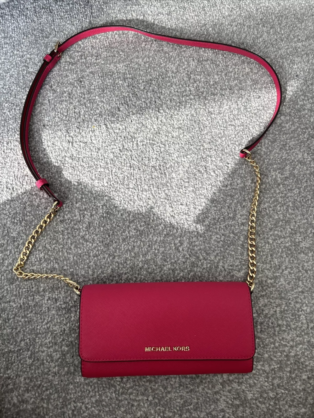 Sac bandoulière fuchsia portefeuille chaîne Michael Kors **NEUF AVEC ÉTIQUETTES