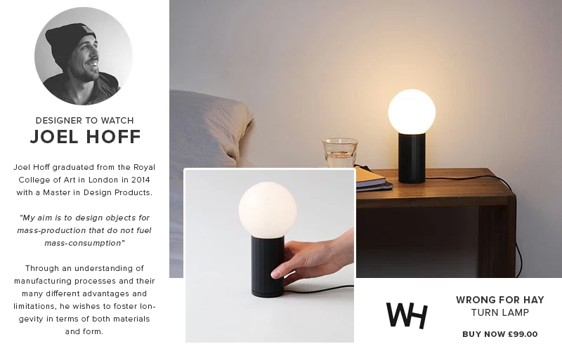 Table lamp Turn On Design Joel Hoff for HAY Vintage New Chevet Office