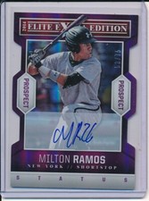 2014 Elite Extra Edition Status Purple Die-Cuts Signatures /75 Milton Ramos Auto