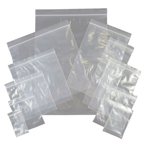 Mini sacs à fermeture éclair refermable en plastique transparent poly poignée auto-scellable bijoux 7 x 8 cm - Photo 1/2