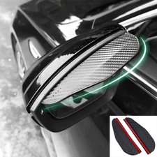 2 Piece Carbon Fiber Black Mirror Rain Visor Guard For Car Auto Accessories