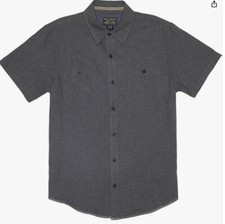 New Grizzly Mountain Men's Woven Short Sleeve Shirt Dark Heather Grey XXL