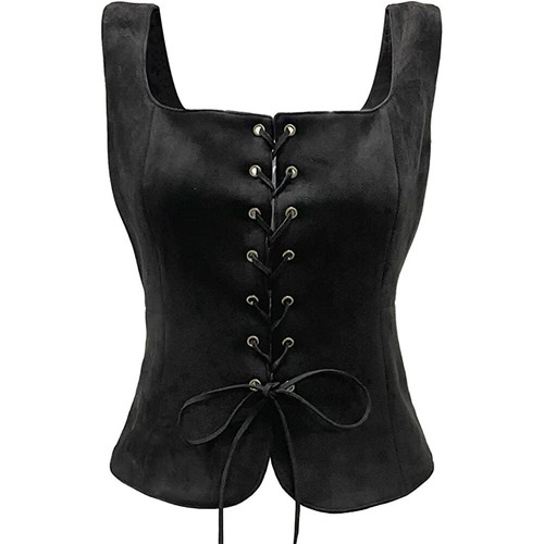 Cosplay Renaissance Female Viking Pirates Vest Waistcoat Halloween Party Coats - Picture 4 of 12