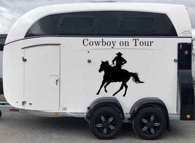 Horse trailer cowboy on tour sticker sticker car 60 x 57 cm