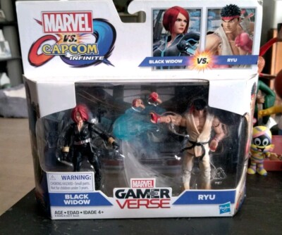 Marvel Gamerverse vs Capcom Black Widow vs Ryu Action Figures