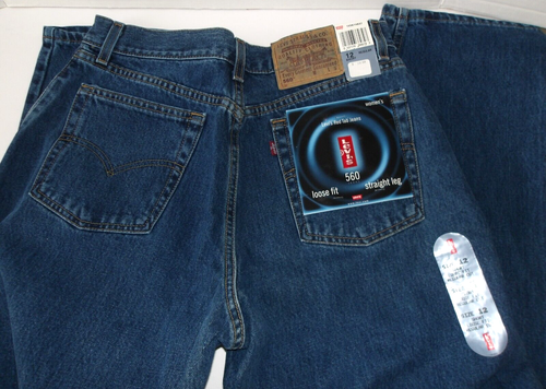 VTG 90s Levis 560 Loose Fit Straight Leg Womens Jeans Sz 12 Short 30x29 NEW w/Tg - Picture 3 of 9