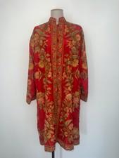 Vintage Cornely Embroidered Kashmiri Red Silk Coat