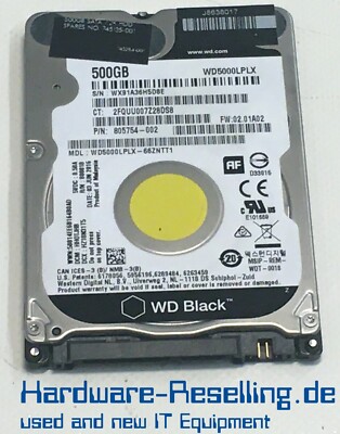 HDD Western Digital WD5000LPLX 500GB 2.5″ SATA – Ricambio Per HP 901246-001 – Nuovo