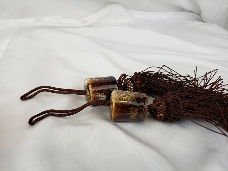 Nice vintage Chinese / Tibetan ceramic amulet