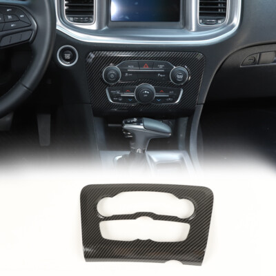 Air Conditioner Switch Panel Decor Cover Trim for Dodge Charger 15+ Carbon Fiber