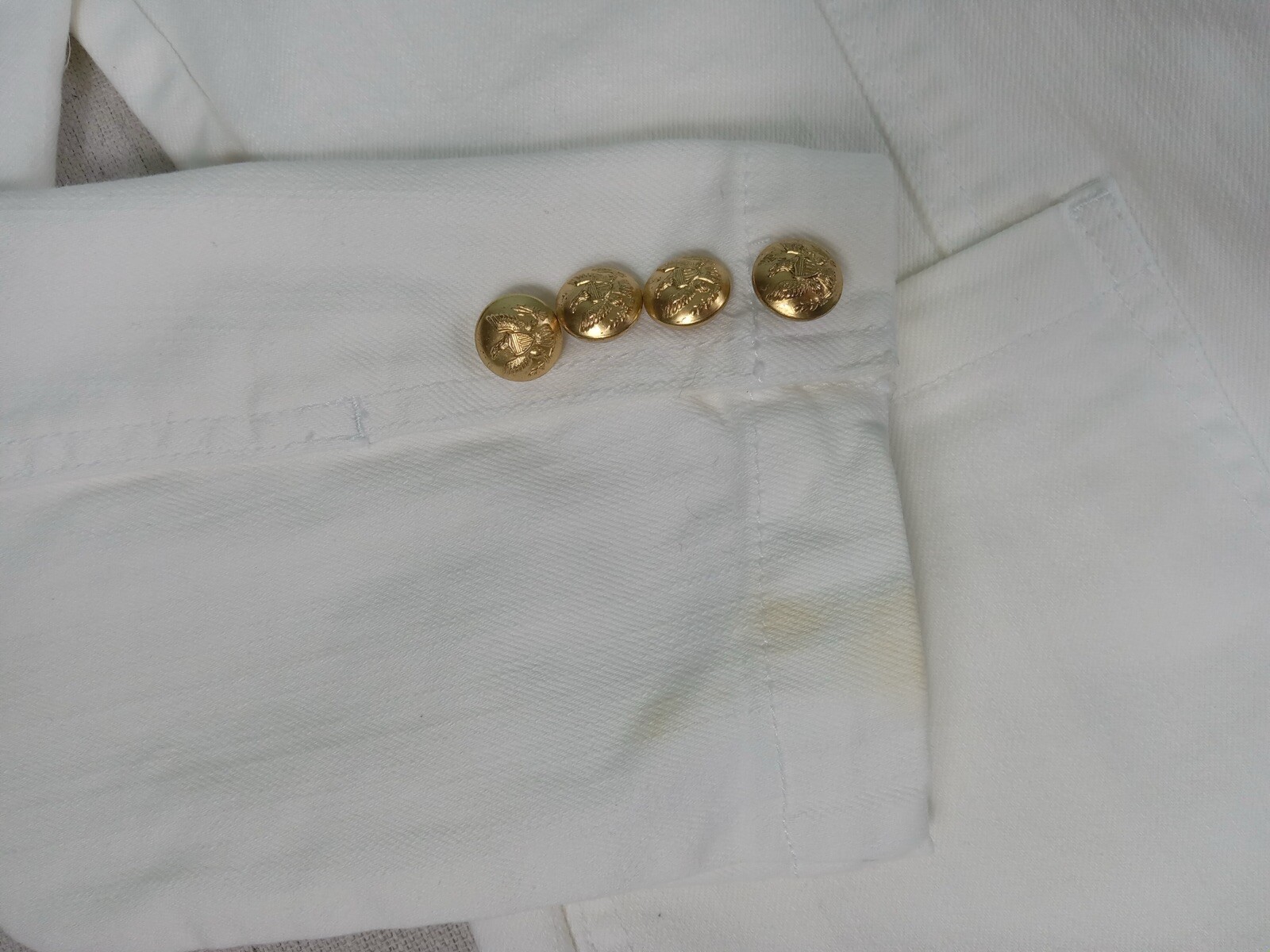 Ralph Lauren Jeans Co. Womens Size Large White Denim Jacket Insignia Embroidery