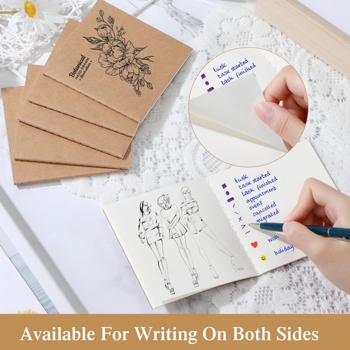 100 Pack Mini Kraft Paper Blank Notebook 4x4 Inch Unlined Journals Sketchbooks - Picture 5 of 7