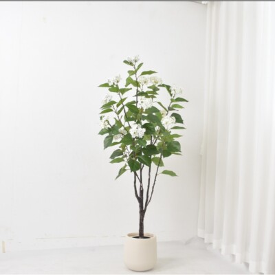 Hot selling imitation hydrangea tree potted living room mall hotel decoration