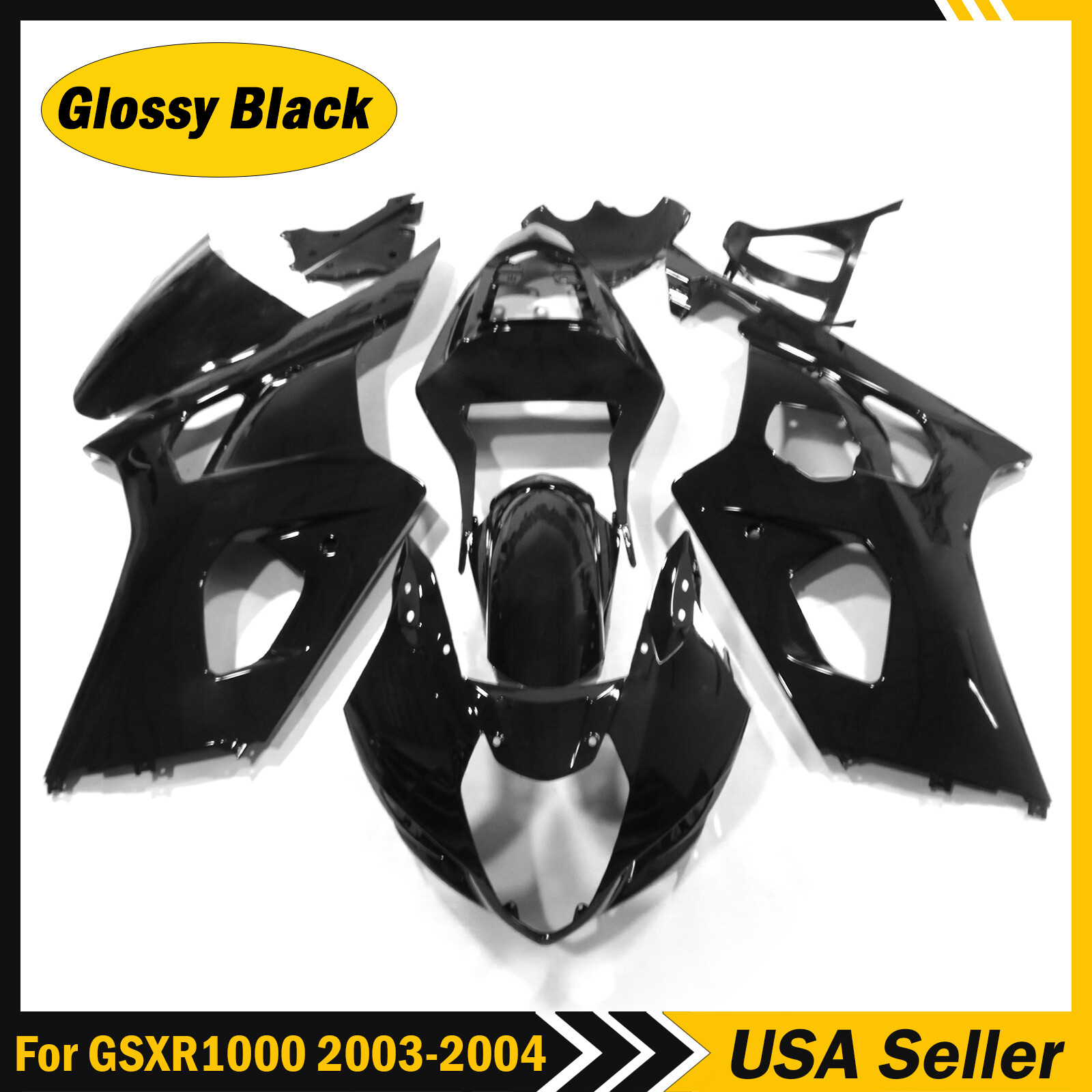 Fairing Kit For Suzuki GSXR1000 2003 2004 Glossy Black ABS Injection Bodywork