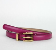 Gucci Skinny Leather Bamboo Buckle Belt Size 85 Color Fuchsia Pink 470