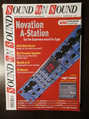 SOUND ON SOUND UK MAGAZINE DECEMBER 2001 NOVATION A-STATION SUPERNOVA NI ABSYNTH