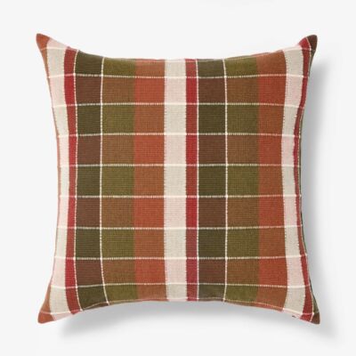 Oversized Woven Grid Square Throw Pillow Red/Green - Threshold designed with