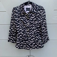 Giorgio Armani Black and pink Silk Brocade jacquard blazer Jacket sz10 US /40 EU