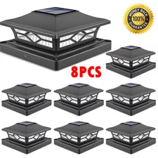 8Pcs Outdoor Flame Light Solar Post Deck Fence Cap 4x4/6x6 Bright Light