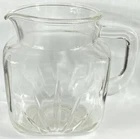 Vintage 1950s Federal Glass Square Juice Pitcher, Atomic Sunrise Star Bottom