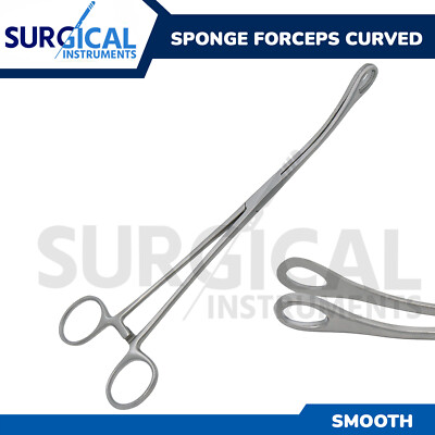 Sponge Forceps Surgical OB/GYN Smooth Jaw 7