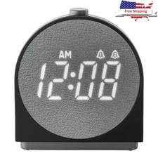 Digital Alarm Clock USB Charging Dual Alarm Fabric Display Battery Backup New