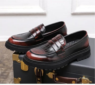 Burdi Black Red Leather Dress Classic Casual Shoes Loafers Mens Size 11 burdi | Shoes | Burdi Black Red Leather Dress Classic Casual  main image 4