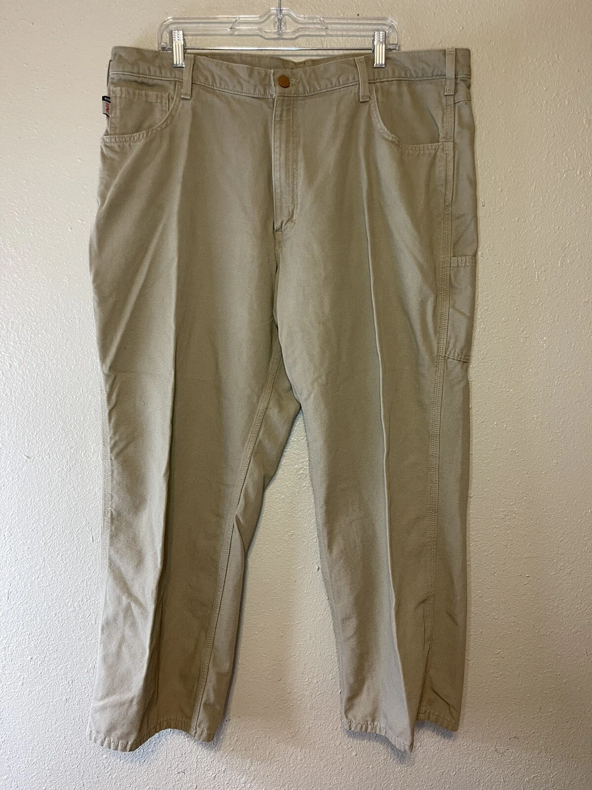 Carhartt FR Canvas Cargo Work Pants Flame Resistant Tan Men's Size 42x30