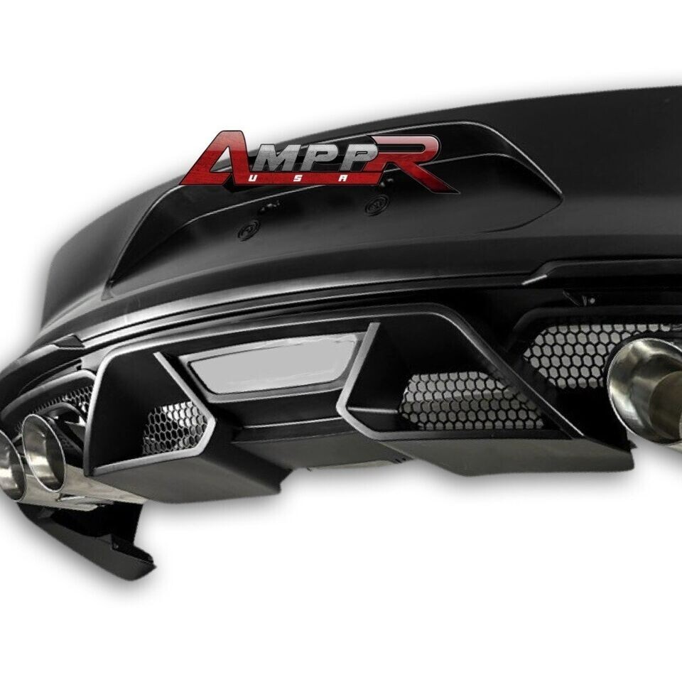 Fits All 15-23 Ford Mustang Gt500 Style Rear  Bumper + Exhaust Tips & Diffuser