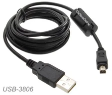 6 ft USB 2.0 A to Mini-B 8-Pin Cable for Nikon Coolpix 775 and Olympus D40,C40