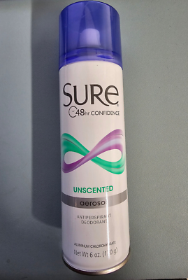 #ad 6 PACK Sure Aerosol Unscented Anti Perspirant Deodorant 6 oz $44.99