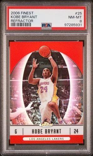 Kobe Bryant 2006-07 Topps Finest Refractor #25 PSA 8 Lakers