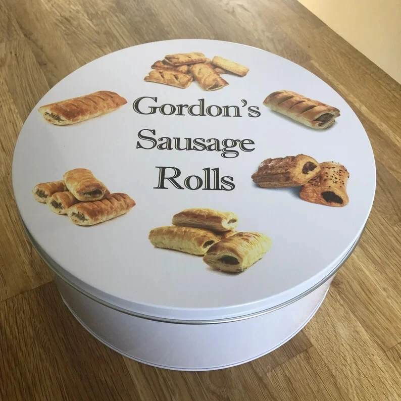 PERSONALISED LARGE SAUSAGE ROLL TIN gift FOR any name CHRISTMAS BIRTHDAY Present - Image 2 of 3