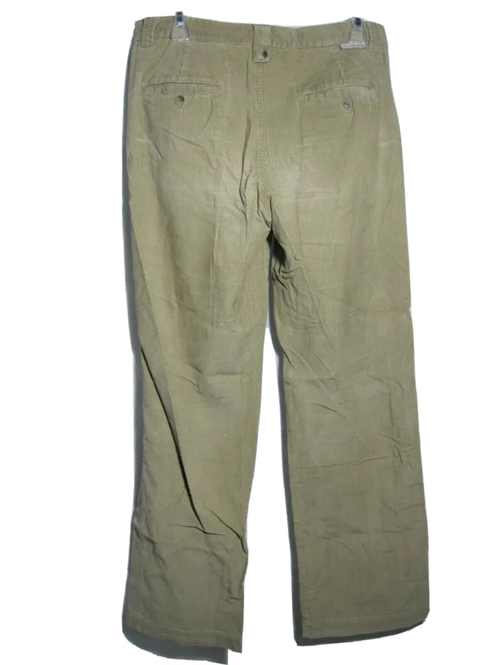 Pantalones de pana fina beige COLUMBIA para mujer calce relajado tiro medio talla 10 XL Foto 2 de 2