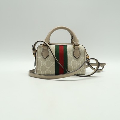 Gucci Ophidia Mini Boston Bag Beige GG Canvas Satchel T10264839 | eBay