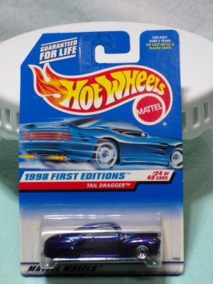 1998 Hot Wheels # 659 First Editions Purple Tail Dragger 24 of 40 Cars NIB