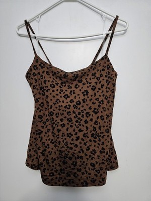 Auden Women's Leopard Print Tank Top and Short Pajama Set. Size L Leopard Print 