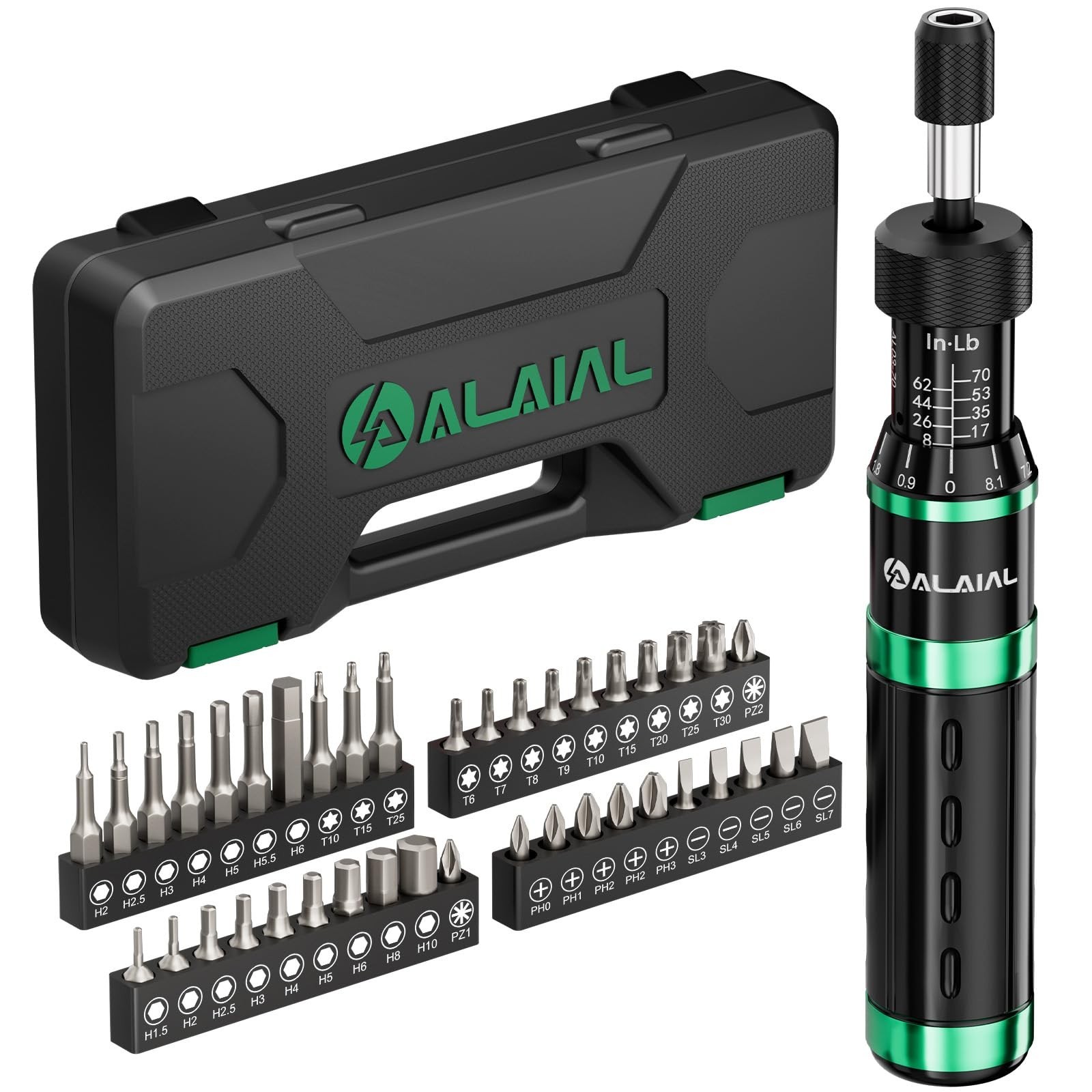 Torque Screwdriver Wrench Driver Set, 8-70 Inch Pounds Torqu